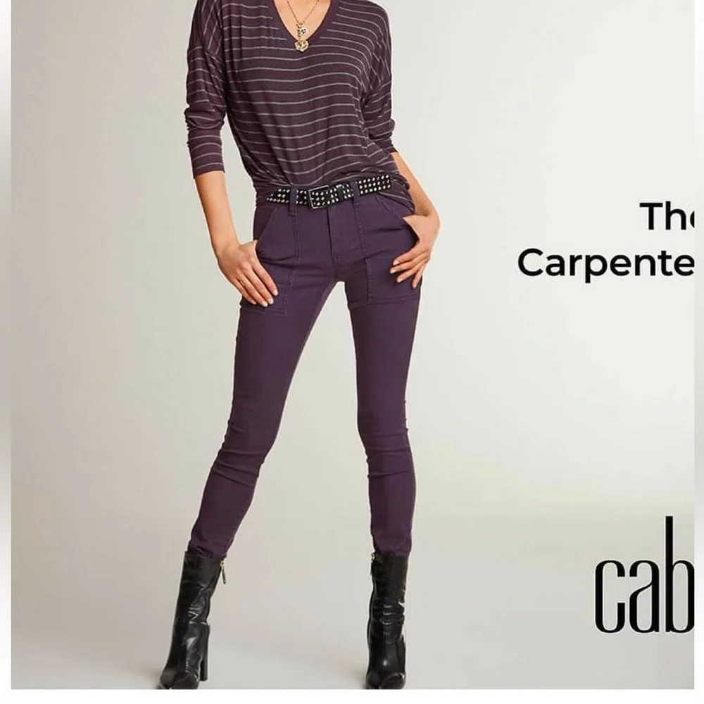 Cabi Carpenter Pant, Size 10, Plum - Picture 4 of 13